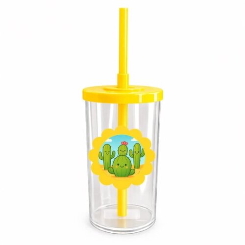 Copo Short Drink Flor Personalizado Cactos Fofos