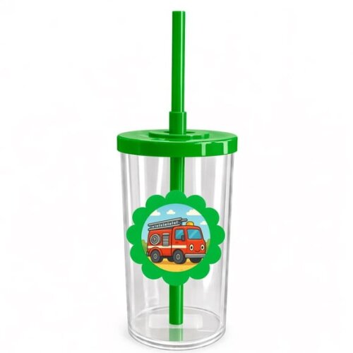Copo Short Drink Flor Personalizado Caminhão de Bombeiro