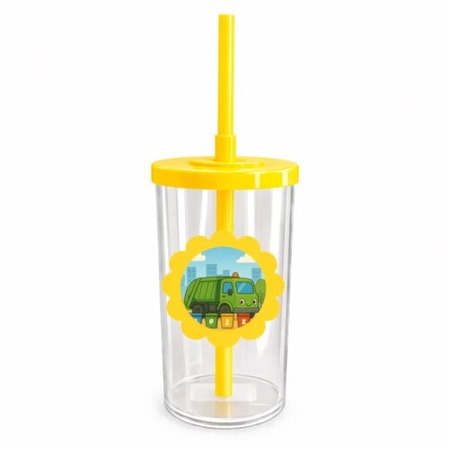 Copo Short Drink Flor Personalizado Caminhão de Lixo