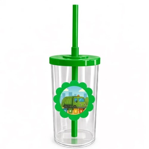 Copo Short Drink Flor Personalizado Caminhão de Lixo