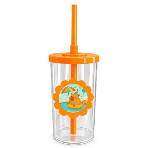 Copo Short Drink Flor Personalizado Capivara Pool Party