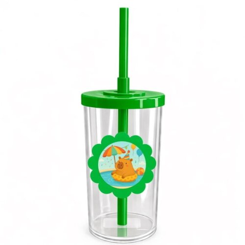 Copo Short Drink Flor Personalizado Capivara Pool Party