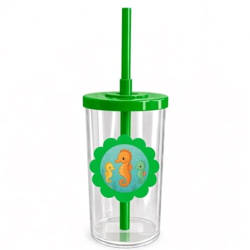 Copo Short Drink Flor Personalizado Cavalos Marinhos