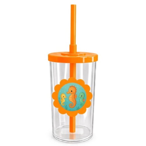 Copo Short Drink Flor Personalizado Cavalos Marinhos