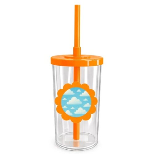 Copo Short Drink Flor Personalizado Céu Azul