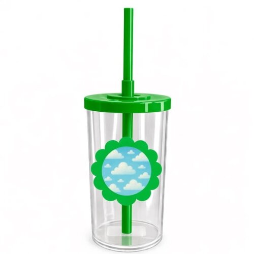 Copo Short Drink Flor Personalizado Céu Azul