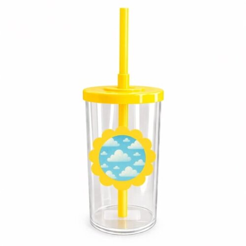 Copo Short Drink Flor Personalizado Céu Azul