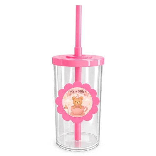 Copo Short Drink Flor Personalizado Chá de Bebê Menina