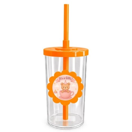 Copo Short Drink Flor Personalizado Chá de Bebê Menina