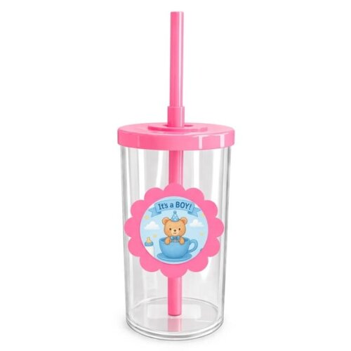 Copo Short Drink Flor Personalizado Chá de Bebê Menino