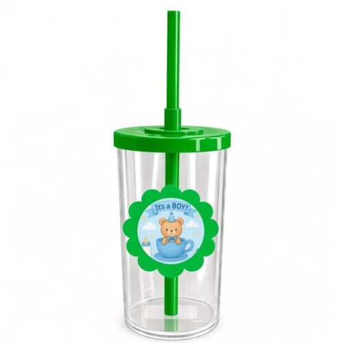 Copo Short Drink Flor Personalizado Chá de Bebê Menino