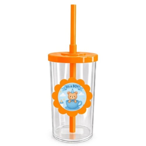 Copo Short Drink Flor Personalizado Chá de Bebê Menino