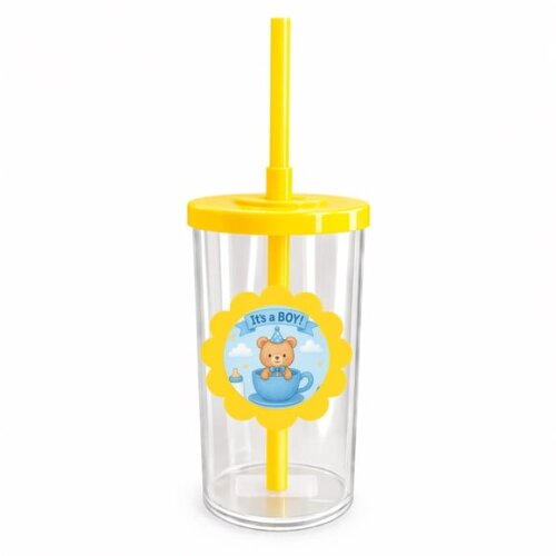 Copo Short Drink Flor Personalizado Chá de Bebê Menino