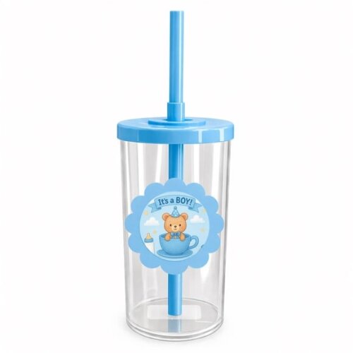 Copo Short Drink Flor Personalizado Chá de Bebê Menino