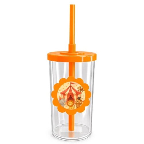 Copo Short Drink Flor Personalizado Circo Aquarela