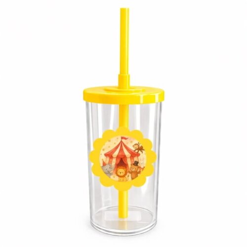 Copo Short Drink Flor Personalizado Circo Aquarela
