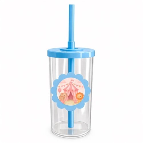 Copo Short Drink Flor Personalizado Circo Rosa Aquarela
