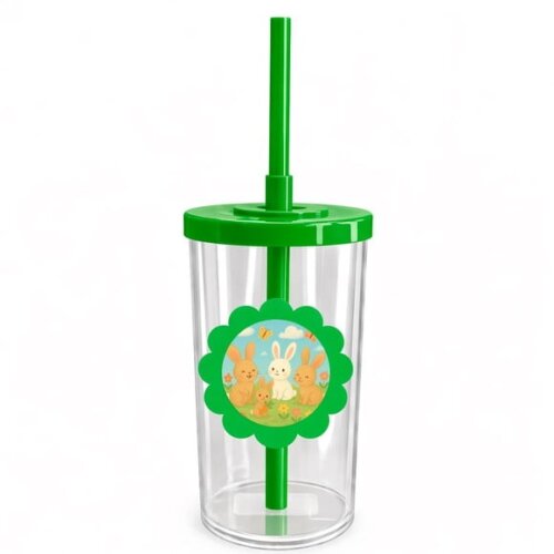 Copo Short Drink Flor Personalizado Coelhinhos