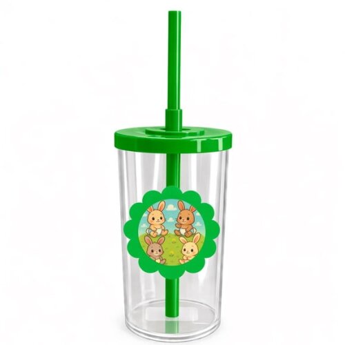 Copo Short Drink Flor Personalizado Coelhinhos Baby