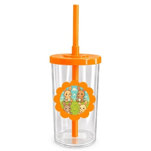 Copo Short Drink Flor Personalizado Coelhinhos Baby