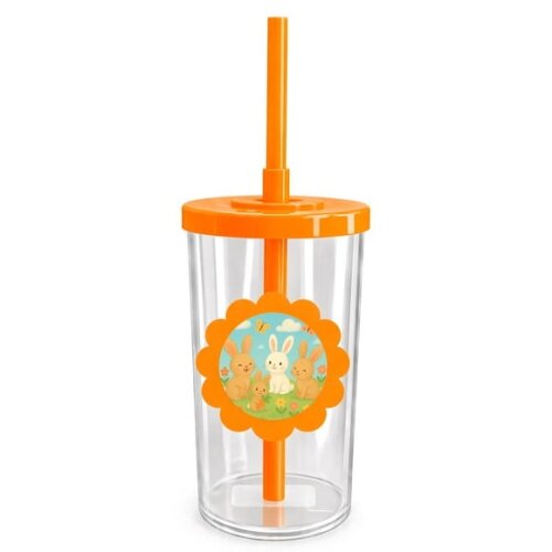 Copo Short Drink Flor Personalizado Coelhinhos