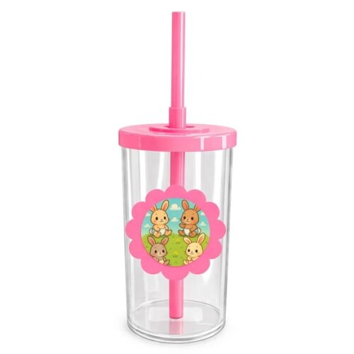 Copo Short Drink Flor Personalizado Coelhinhos Baby