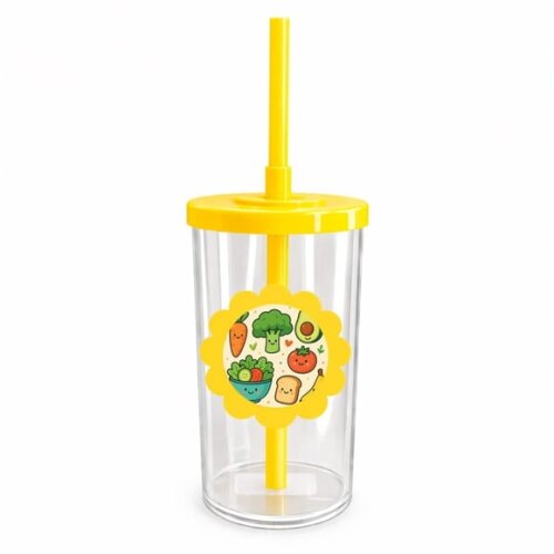 Copo Short Drink Flor Personalizado Comidinhas Saudáveis