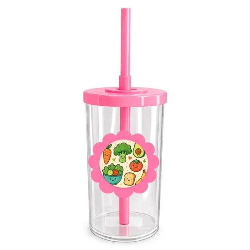 Copo Short Drink Flor Personalizado Comidinhas Saudáveis