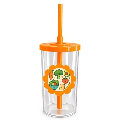 Copo Short Drink Flor Personalizado Comidinhas Saudáveis
