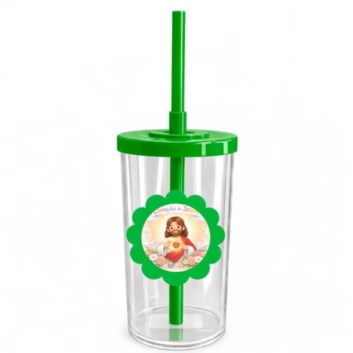Copo Short Drink Flor Personalizado Coração de Jesus