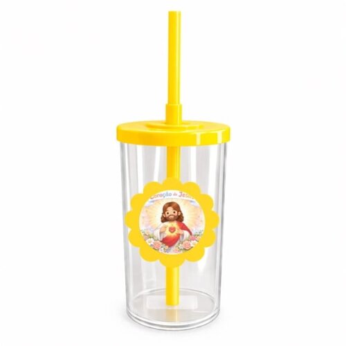 Copo Short Drink Flor Personalizado Coração de Jesus