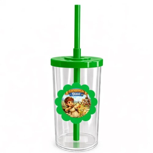 Copo Short Drink Flor Personalizado Coragem de Davi