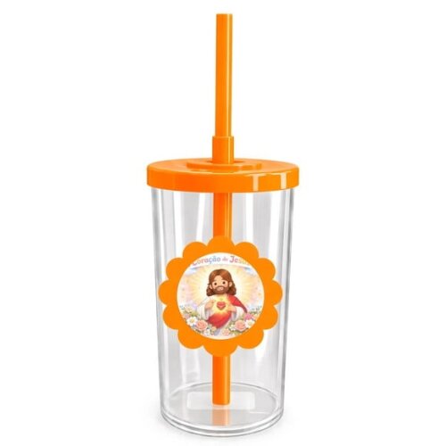 Copo Short Drink Flor Personalizado Coração de Jesus