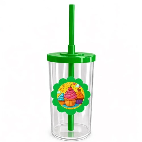 Copo Short Drink Flor Personalizado Cupcakes