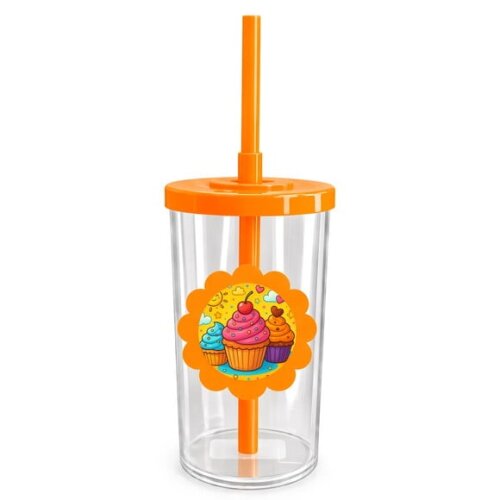 Copo Short Drink Flor Personalizado Cupcakes