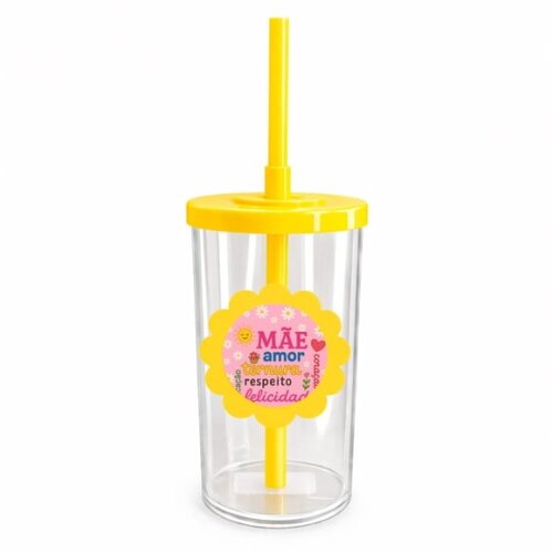 Copo Short Drink Flor Personalizado Dia das Mães