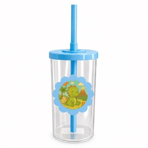 Copo Short Drink Flor Personalizado Dinossauro Baby