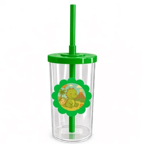 Copo Short Drink Flor Personalizado Dinossauro Baby