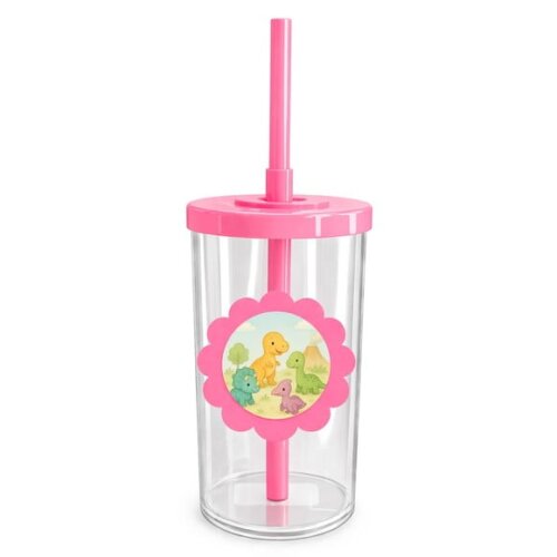 Copo Short Drink Flor Personalizado Dinossauros Baby
