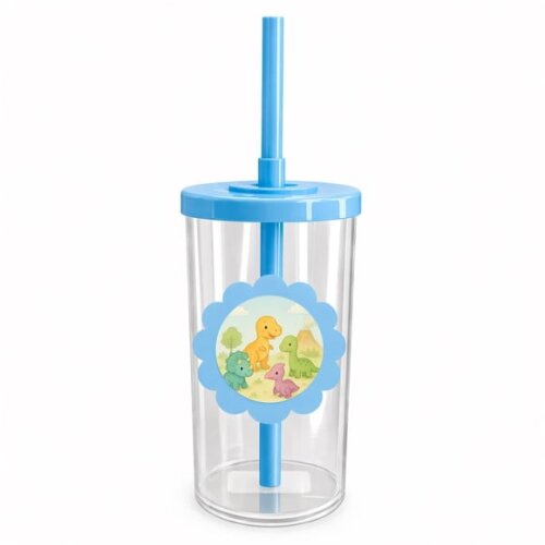 Copo Short Drink Flor Personalizado Dinossauros Baby