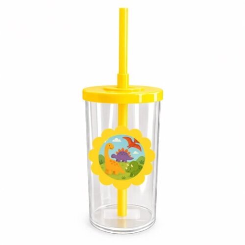 Copo Short Drink Flor Personalizado Dinossauros