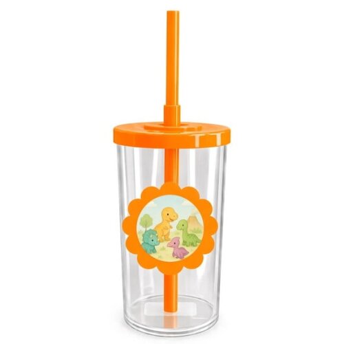 Copo Short Drink Flor Personalizado Dinossauros Baby