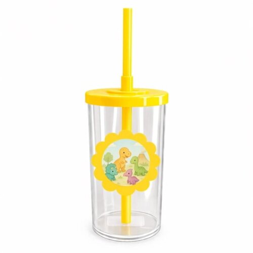 Copo Short Drink Flor Personalizado Dinossauros Baby