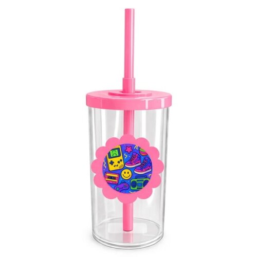 Copo Short Drink Flor Personalizado Festa Anos 90