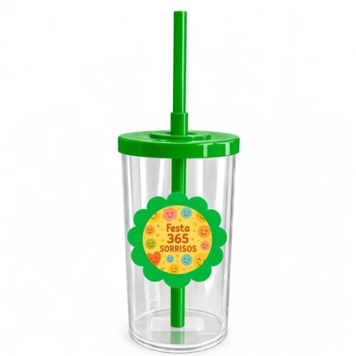 Copo Short Drink Flor Personalizado Festa 365 Sorrisos