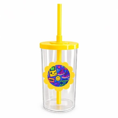 Copo Short Drink Flor Personalizado Festa Anos 90
