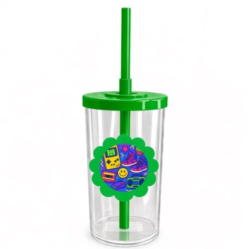 Copo Short Drink Flor Personalizado Festa Anos 90