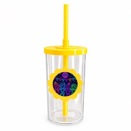 Copo Short Drink Flor Personalizado Festa Neon