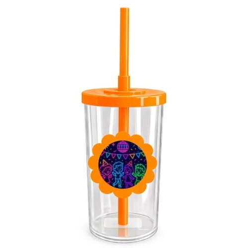 Copo Short Drink Flor Personalizado Festa Neon
