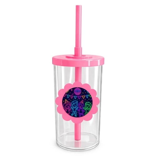 Copo Short Drink Flor Personalizado Festa Neon
